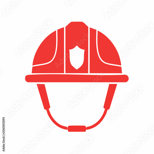 Red Firefighter Helmet Icon