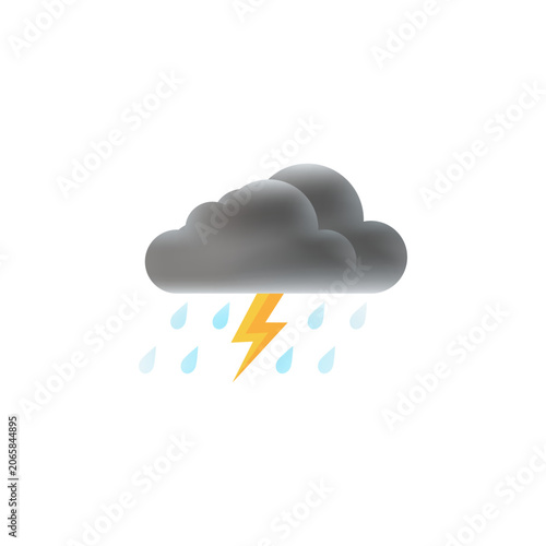Canvastavla Thunderstorm icon vector