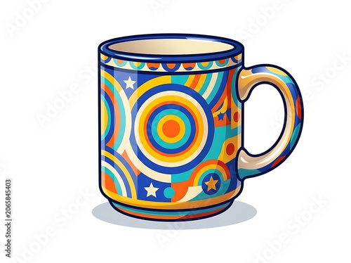 Colorful American football shaped mug with stars.