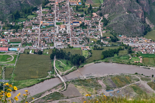 Fotografija From high above, the Sacred Valley of the Incas unfolds like a masterpiece painted in every shade of green and gold