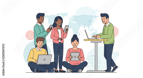 Group of people working on laptops.
