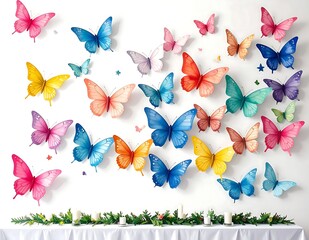 Colorful abstract butterfly pattern design.