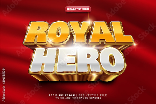 Royal Hero comic Style Bold 3D Editable text Effect Style