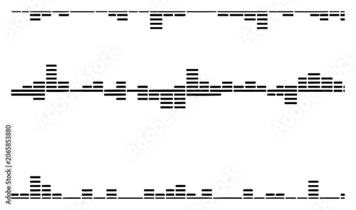 Obraz na płótnie Digital audio equalizer levels with sound frequency bars in minimalist style