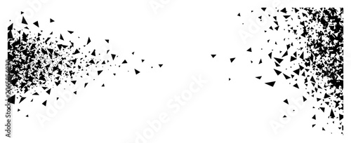 Tablou pe pânză Exploding triangle particles scattering in abstract geometric style