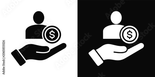 Foto Employee Benefits Icon sheet with black and white background style collection