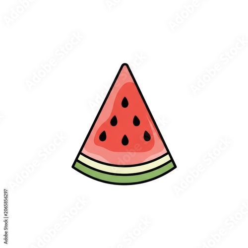 Cartoon watermelon slice illustration.