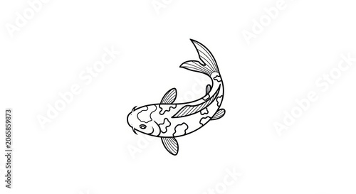 Black and white koi fish illustration.