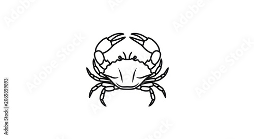 Black line drawing of crab.