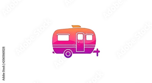 Colorful camper van travel trailer.