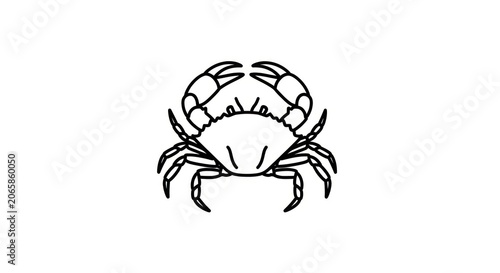 Crab illustration in black and white.