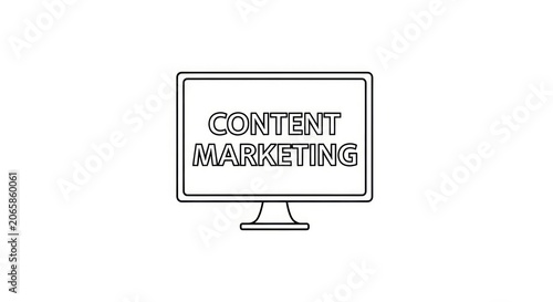 Content marketing digital media concept icon.