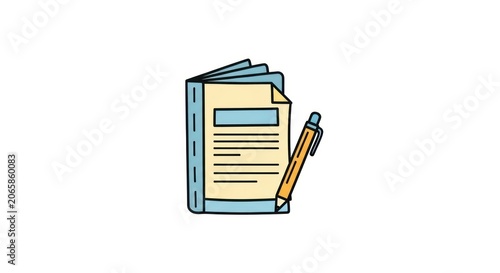Document and pencil for writing notes.