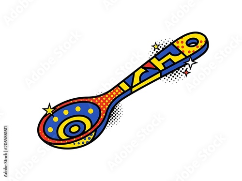 Colorful abstract illustration of a pencil with a spiral design.