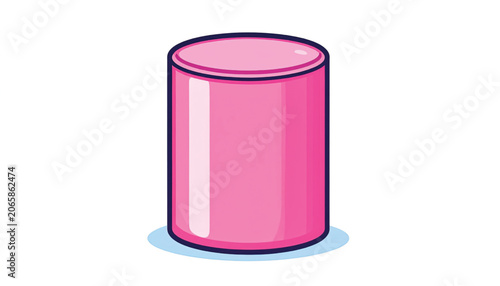 Pink cylindrical object is shiny.