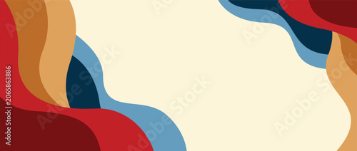 bright vibrant paper waves abstract banner design. Elegant wavy vector background 