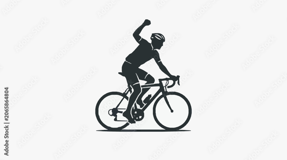 Obraz premium Cyclist performing a wheelie on a mountain bike.