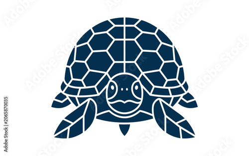 Cuadro en lienzo Turtle silhouette against a white background a graphic representation of the rep