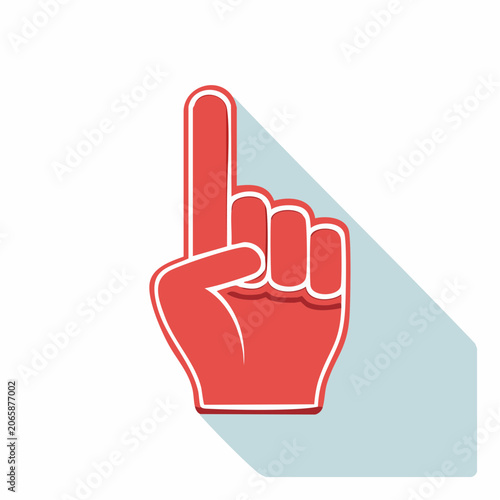 Red Foam Finger with Shadow