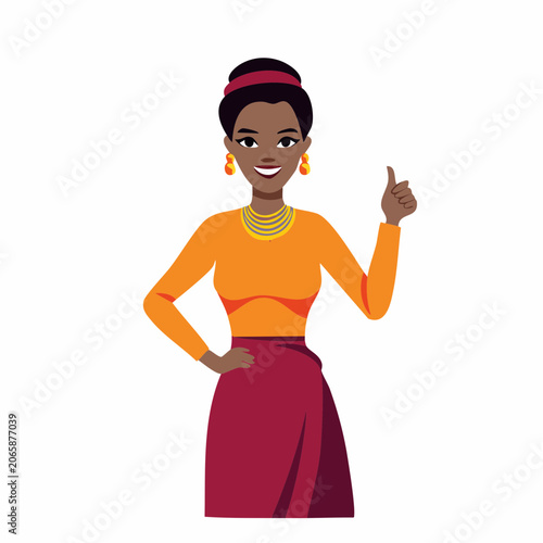 Woman giving a thumbs up