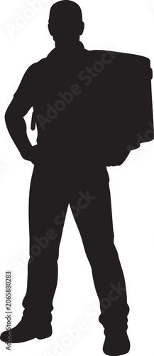 Foto Silhouette of a person carrying a briefcase a black shape against a transparent