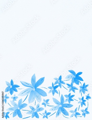 Blue floral template design for invitation card,