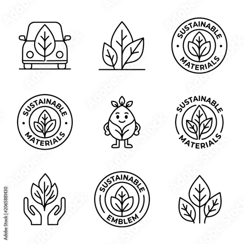 Sustainable materials leaf eco friendly.