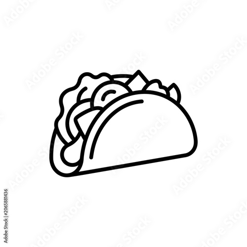 Taco with various tasty fillings inside.