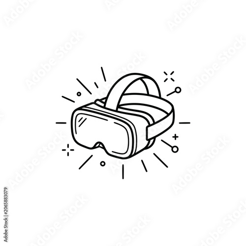 Virtual reality headset device technology.