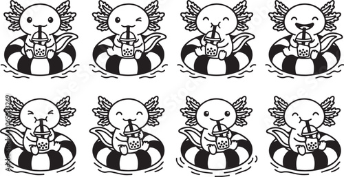 Obraz na plátně Cartoon angelic cats playing musical instruments
