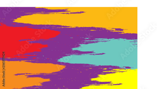 Canvastavla Vibrant abstract vector brush strokes featuring bold colorful paint textures lay