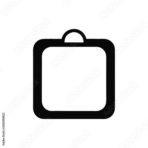 Vector icon of a clipboard or blank document with a ring for hanging, isolated on a white background.