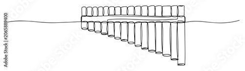 Tableau sur toile pan flute lineart – traditional wind instrument