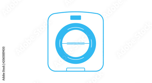 Minimalist Blue Icon of a Compact Powder Makeup