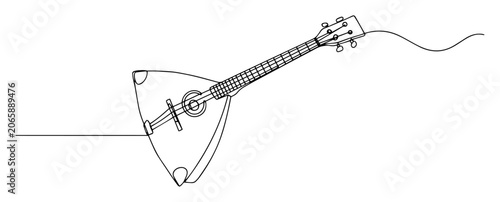 фотографія balalaika lineart – russian folk string instrument