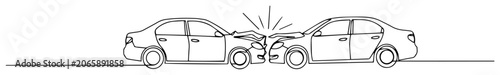 Photos frontal car collision monoline vector