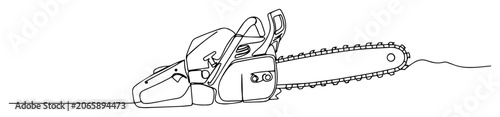 Konstfotografi chainsaw power tool with blade black vector thin line on white background