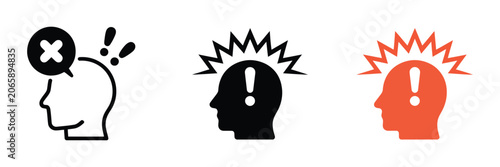 Foto Panic Icon for Confusion, Critical Thinking Breakdown, Emergency Alert, and Cogn
