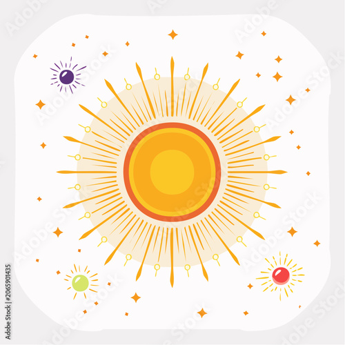 Stylized Sun and Celestial Elements