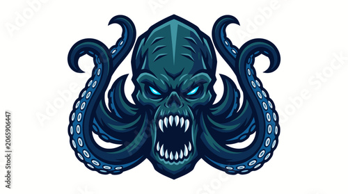 Tentacled Monster Head with Teeth.