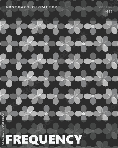 Abstract geometric pattern with repeating flower shapes