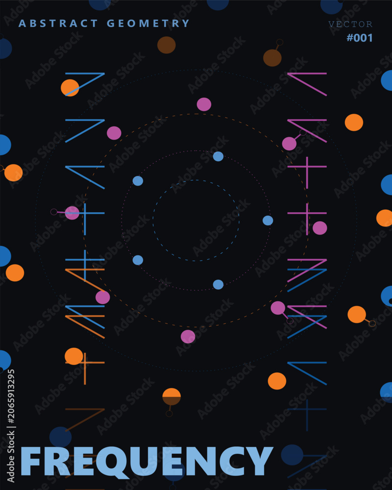 Fototapeta premium Abstract geometry pattern with colorful dots and lines