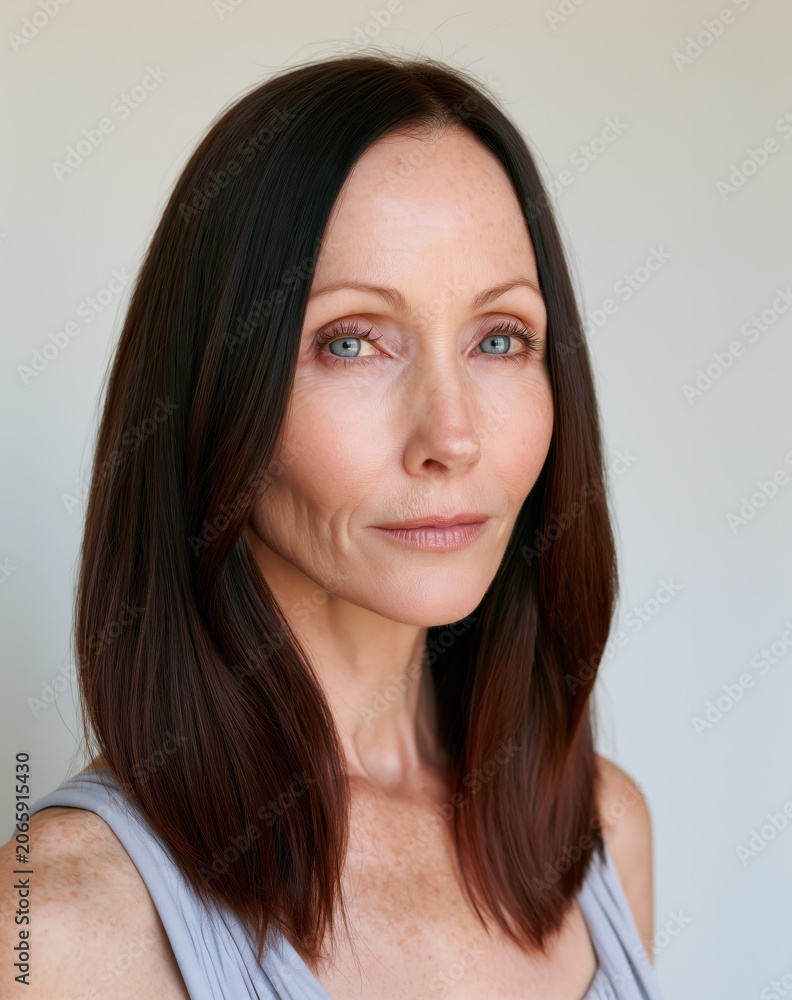 Fototapeta premium Elegant Mature Woman With Long Hair