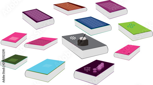 This book design is suitable for all kinds of graphics, printing, web, multimedia, and online platforms. Every design can be used and customised by changing colours and sizes.