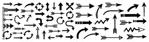 Fotografía Diverse set of arrows and directional icons in vintage woodcut engraving style