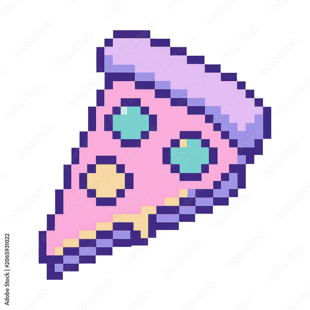 Fototapeta premium PNG Retro pixel art pizza slice