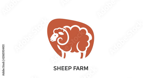 Принти на полотні Sheep Farm Logo With White Ram.