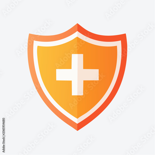Shield with a white cross symbol