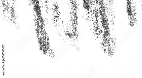 Fotografie Macro black oil pastel texture with rough vertical strokes descending from the top and large copy space, isolated as a transparent PNG element for grunge overlays and mixed media design