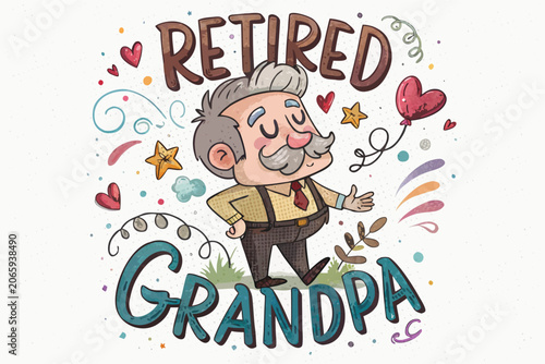 Retired grandpa with a happy elderly man